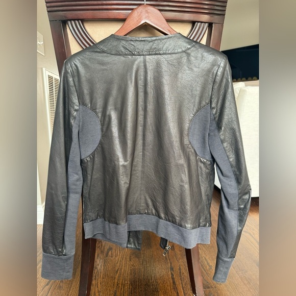 A.L.C. Black and Navy Leather Jacket - Picture 2 of 7